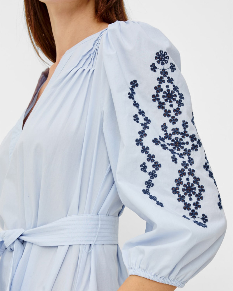 Carmel Embroidered Cotton Midi Dress 4
