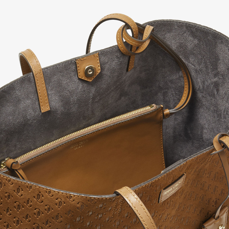Nine2Five E/W
Dark Tan Suede Tote Bag with Embossed JC Monogram 5