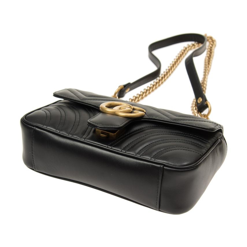 (WMNS) Gucci GG Marmont Leather Single-Shoulder Chain Bag Mini Black 446744-DTDIT-1000 - 4