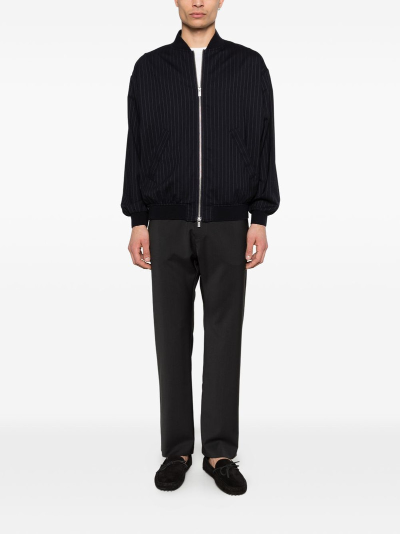BARENA pinstripe zip-up bomber jacket outlook