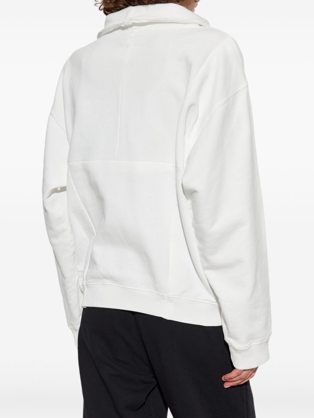drawstring spread-collar sweatshirt - 4
