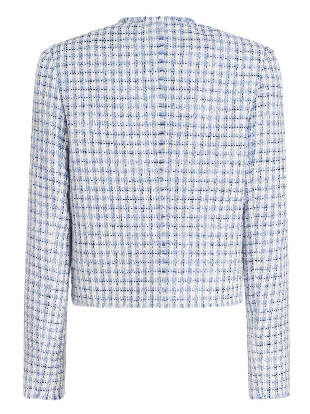 round-neck tweed jacket - 6