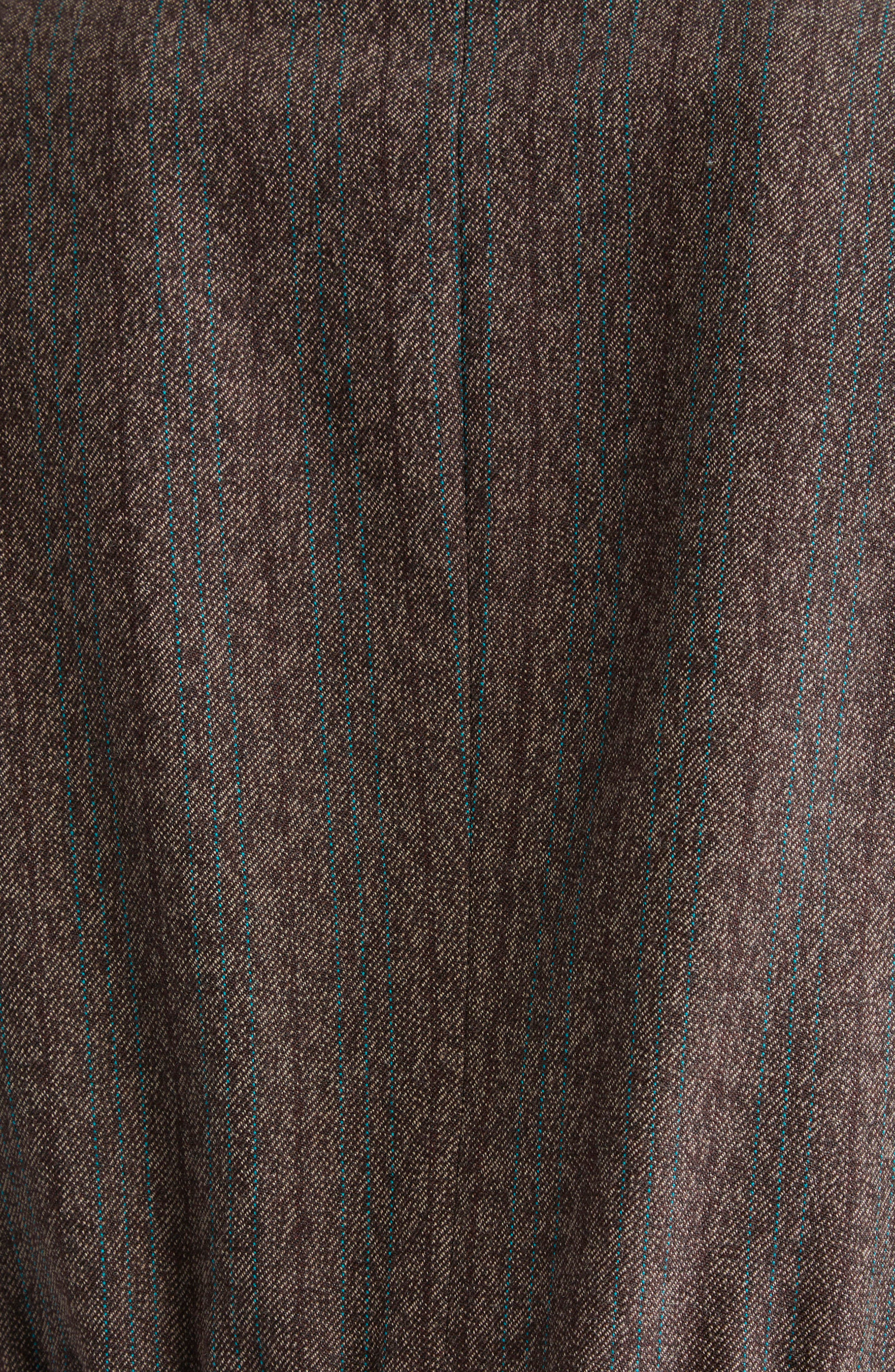 Golden Goose Journey Double Breasted Pinstripe Virgin Wool Blazer in Cocoa Brown/Turquoise at Nordst - 6