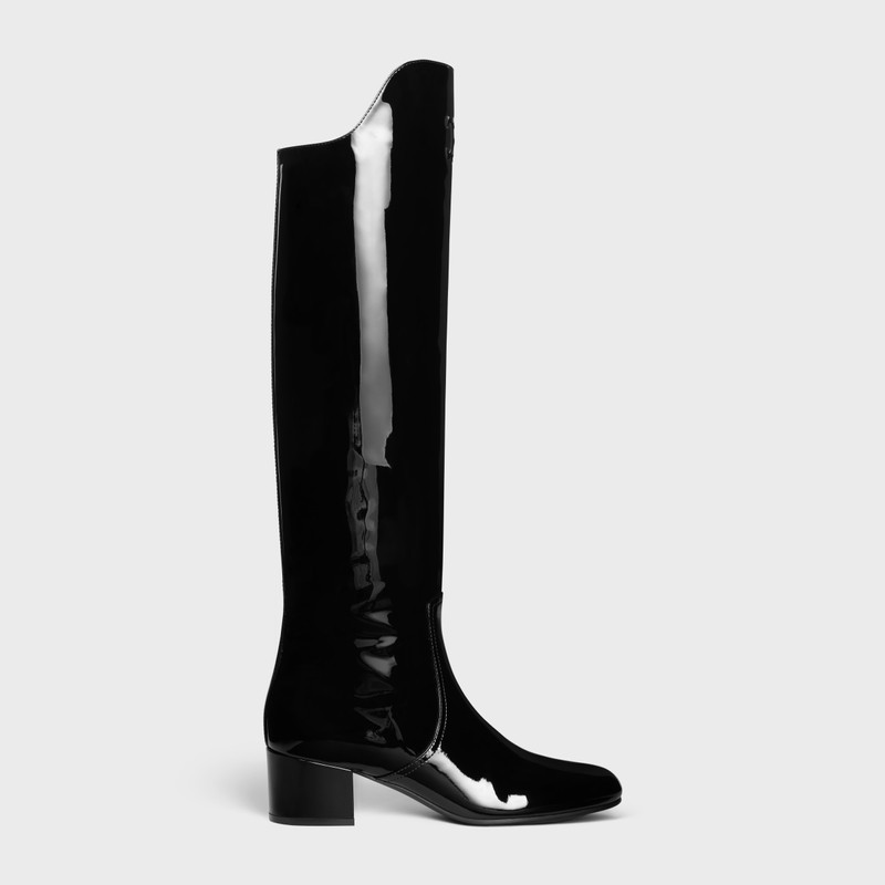 LES BOTTES CELINE TRIOMPHE UNDER THE KNEE BOOT in PATENT CALFSKIN 1