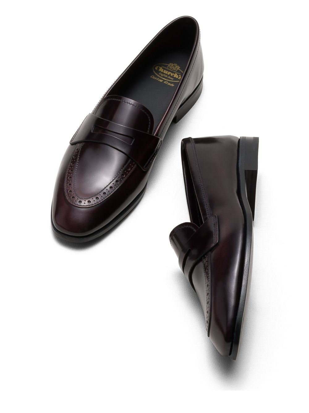 polished-finish leather loafers - 3