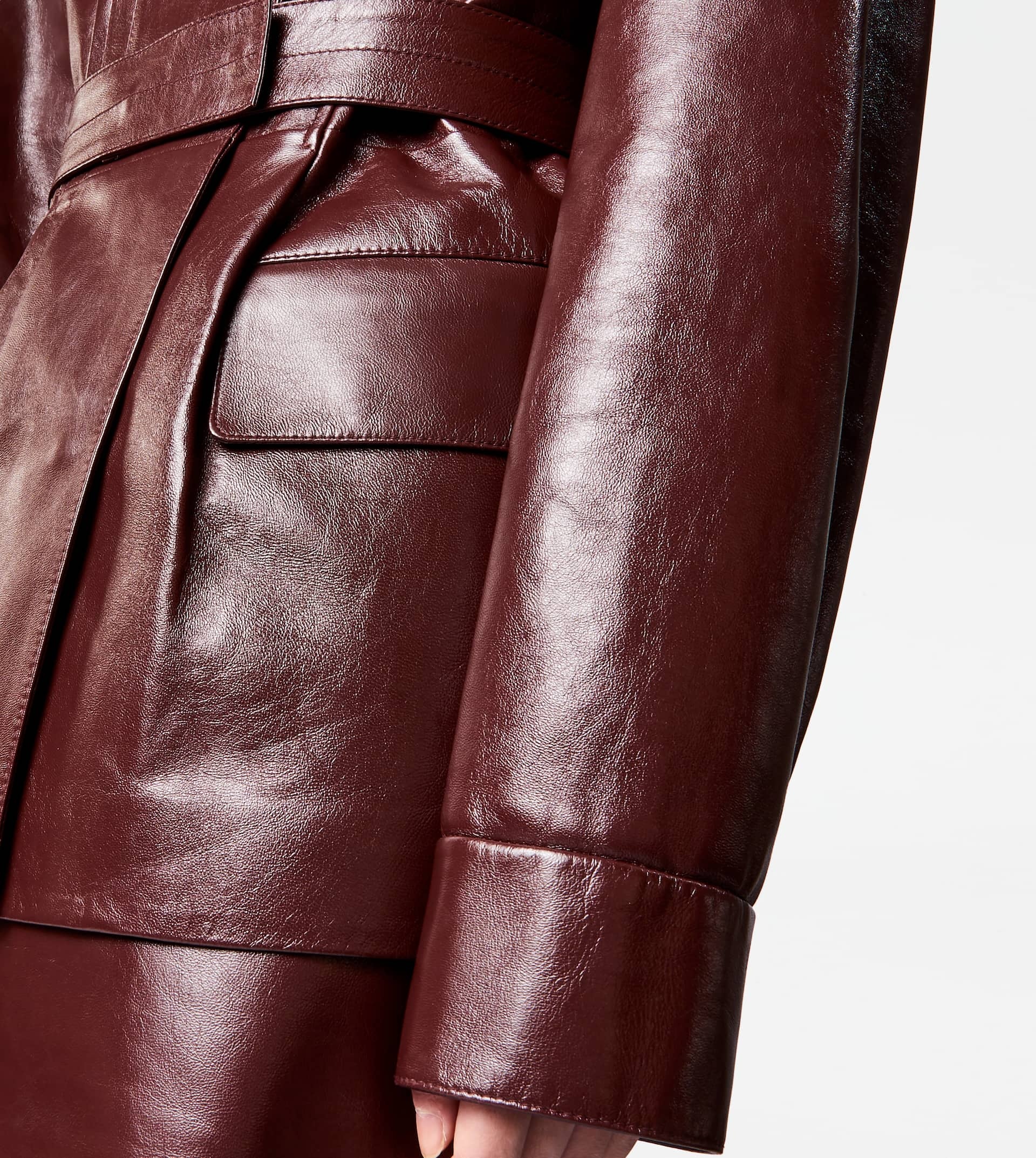 JACKET IN LEATHER - BROWN - 6