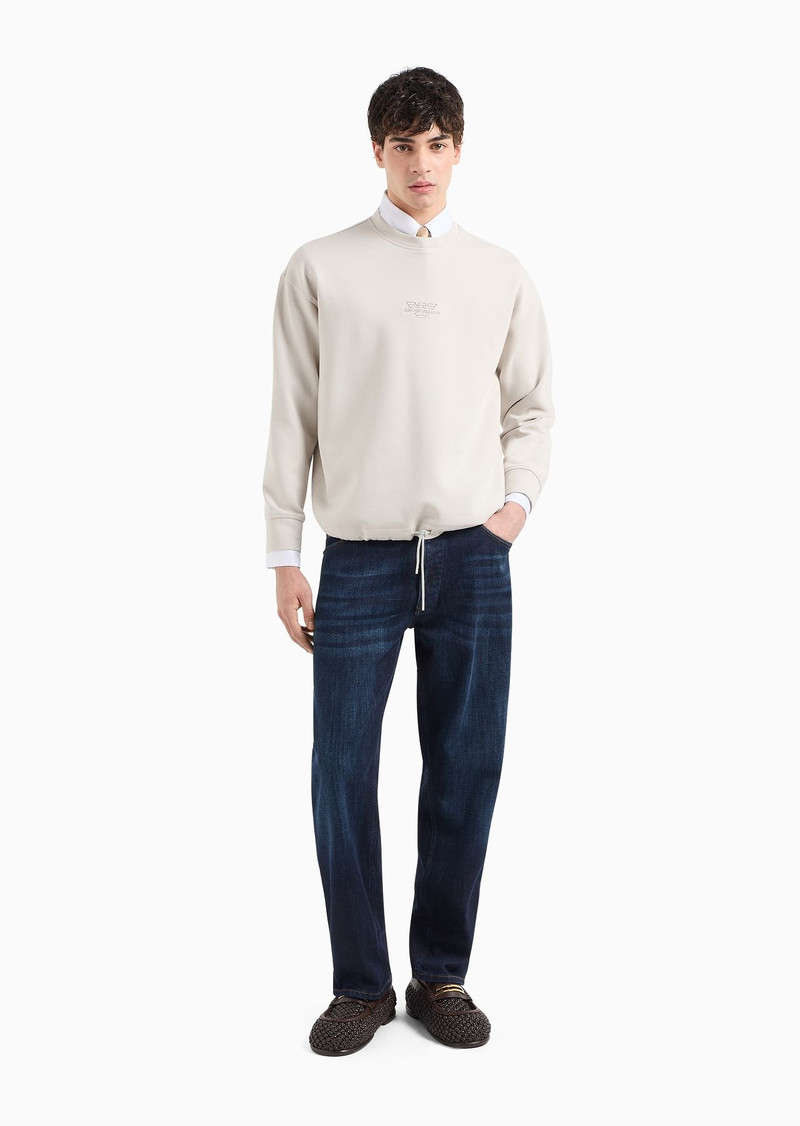 EMPORIO ARMANI J69 Loose-fit, washed denim jeans outlook
