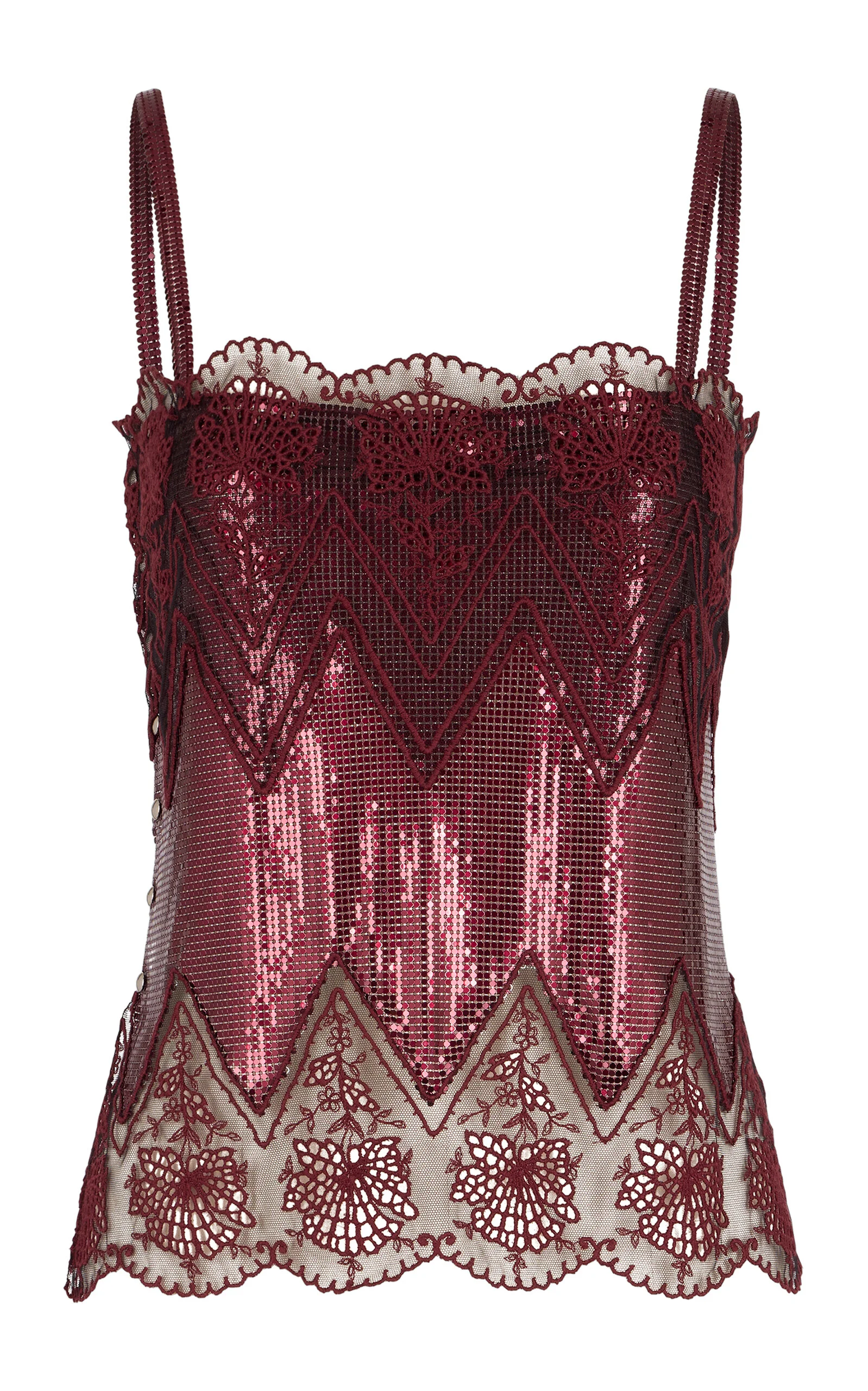 Embroidered Mesh Top purple - 1