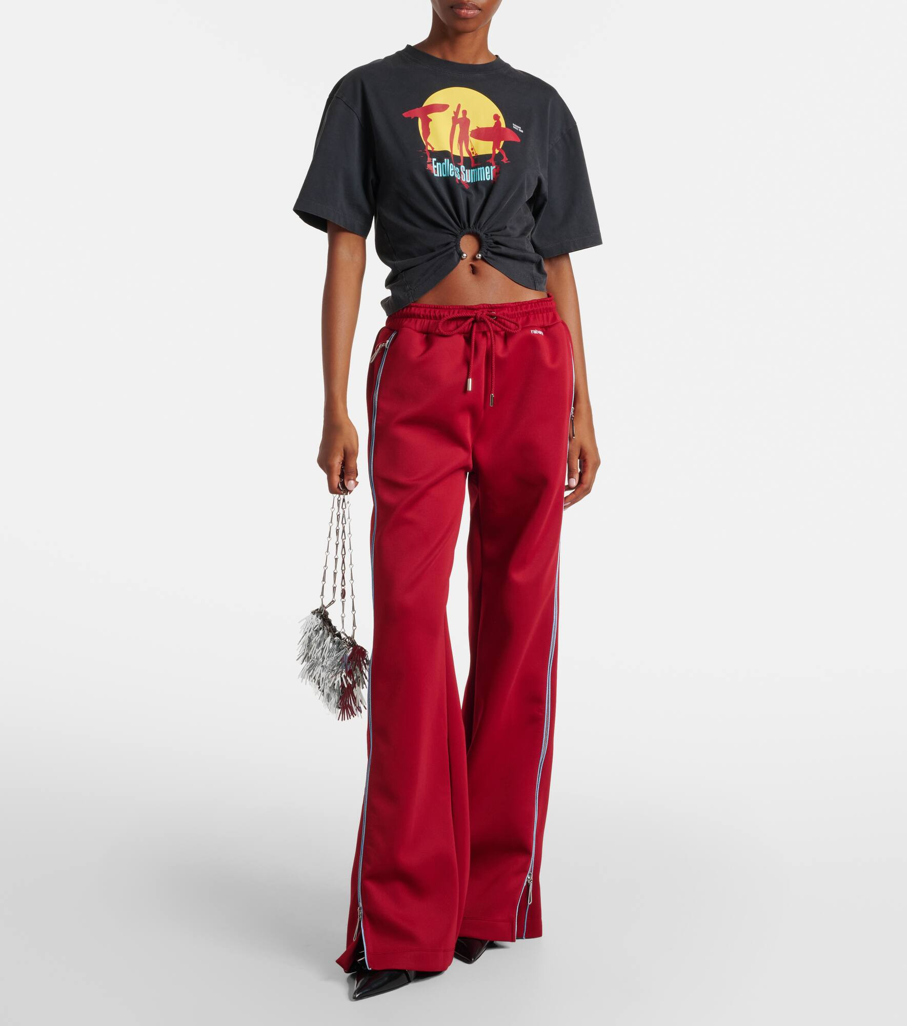 Zip-up jersey track pants - 2