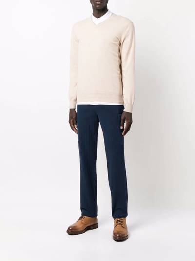 Brunello Cucinelli vertical-stripe slim-cut trousers outlook