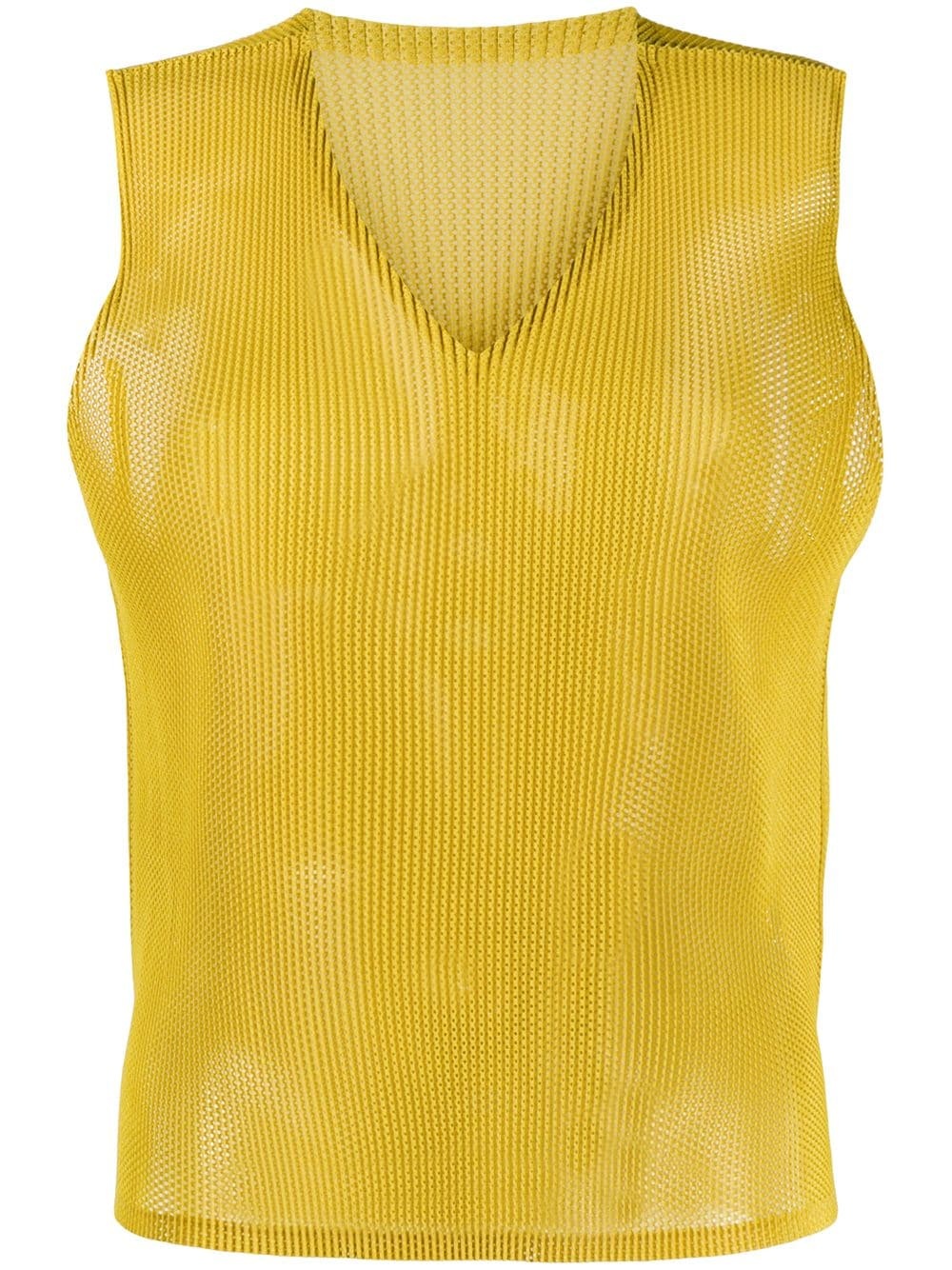 pleated mesh tank top - 1