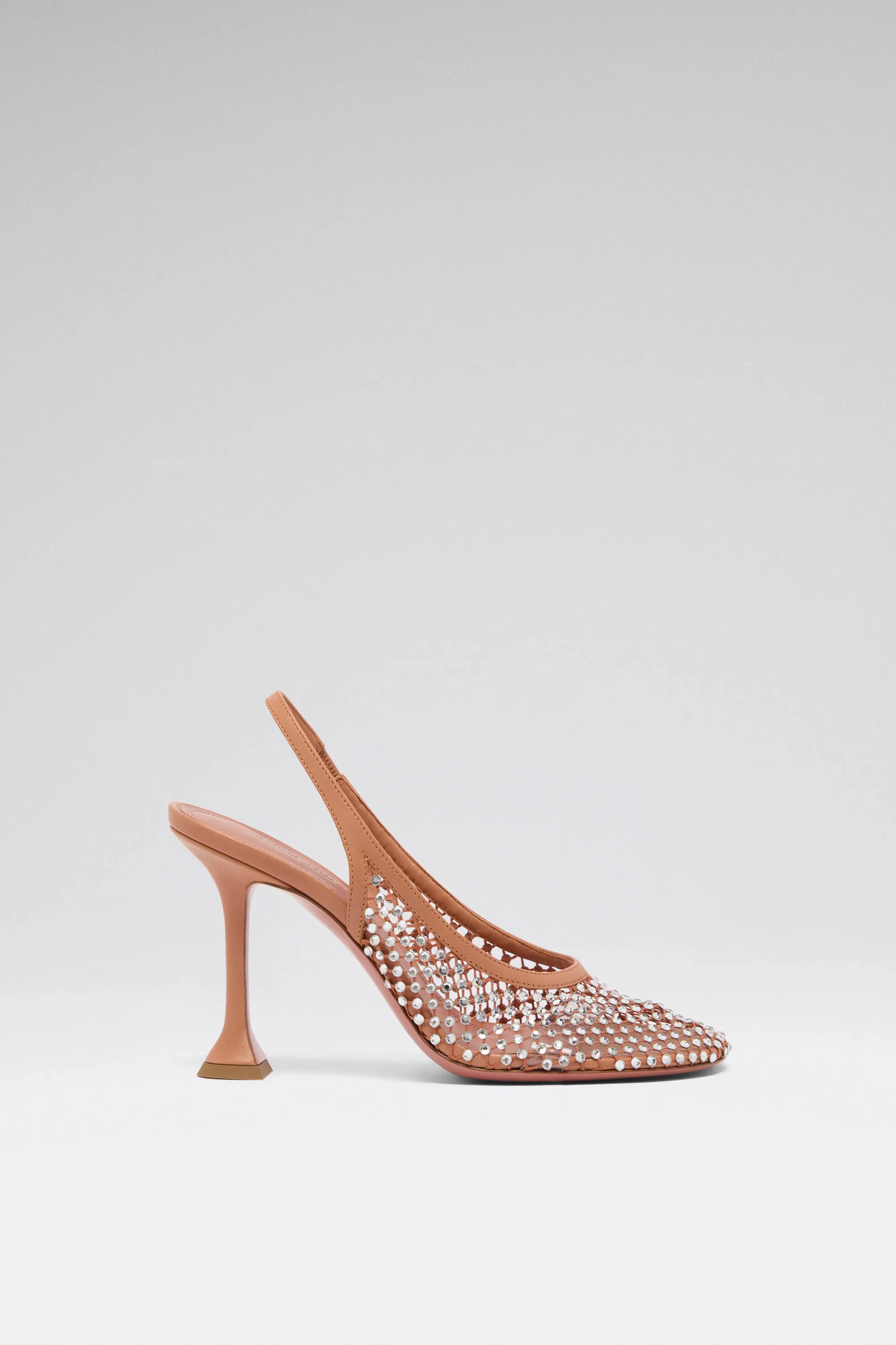 DOLLY NET SLING 95 LATTE NAPPA AND WHITE CRYSTALS - 1