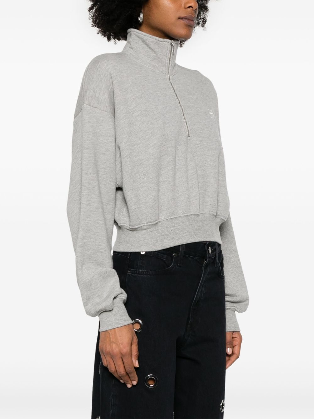 cropped half-zip sweatshirt - 3