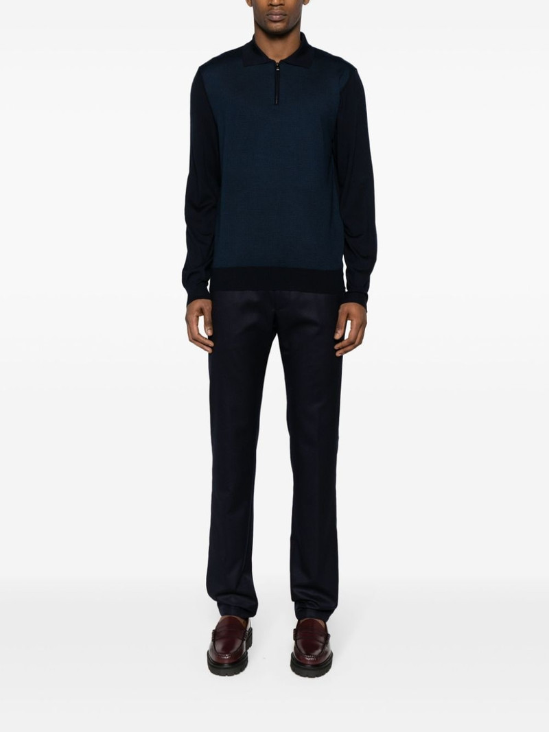 CORNELIANI half-zip virgin wool polo shirt outlook