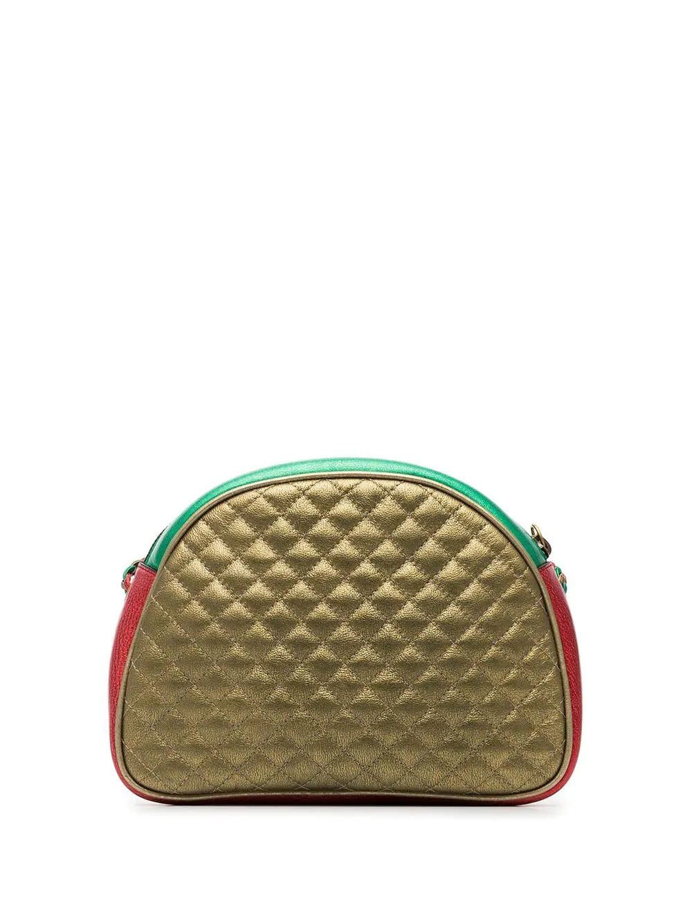 red and green Trapuntata quilted metallic leather cross body bag - 3