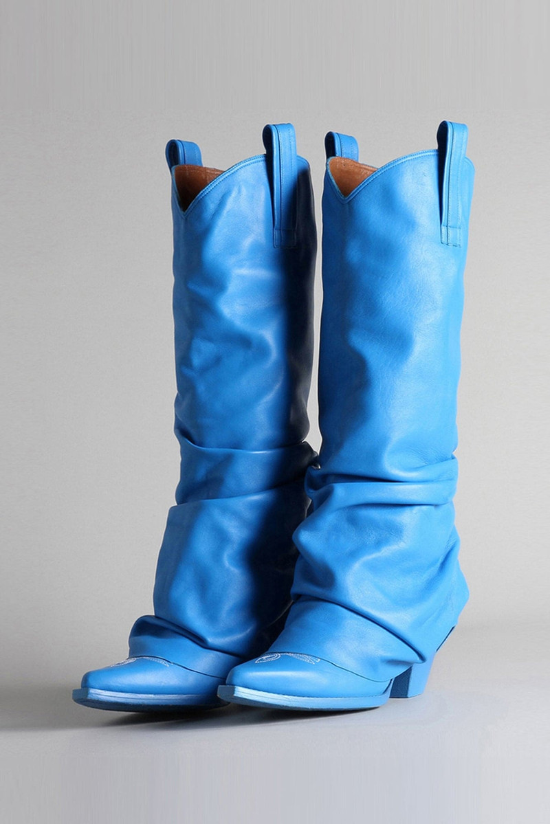 Mid Cowboy Boots - Electric Blue 1