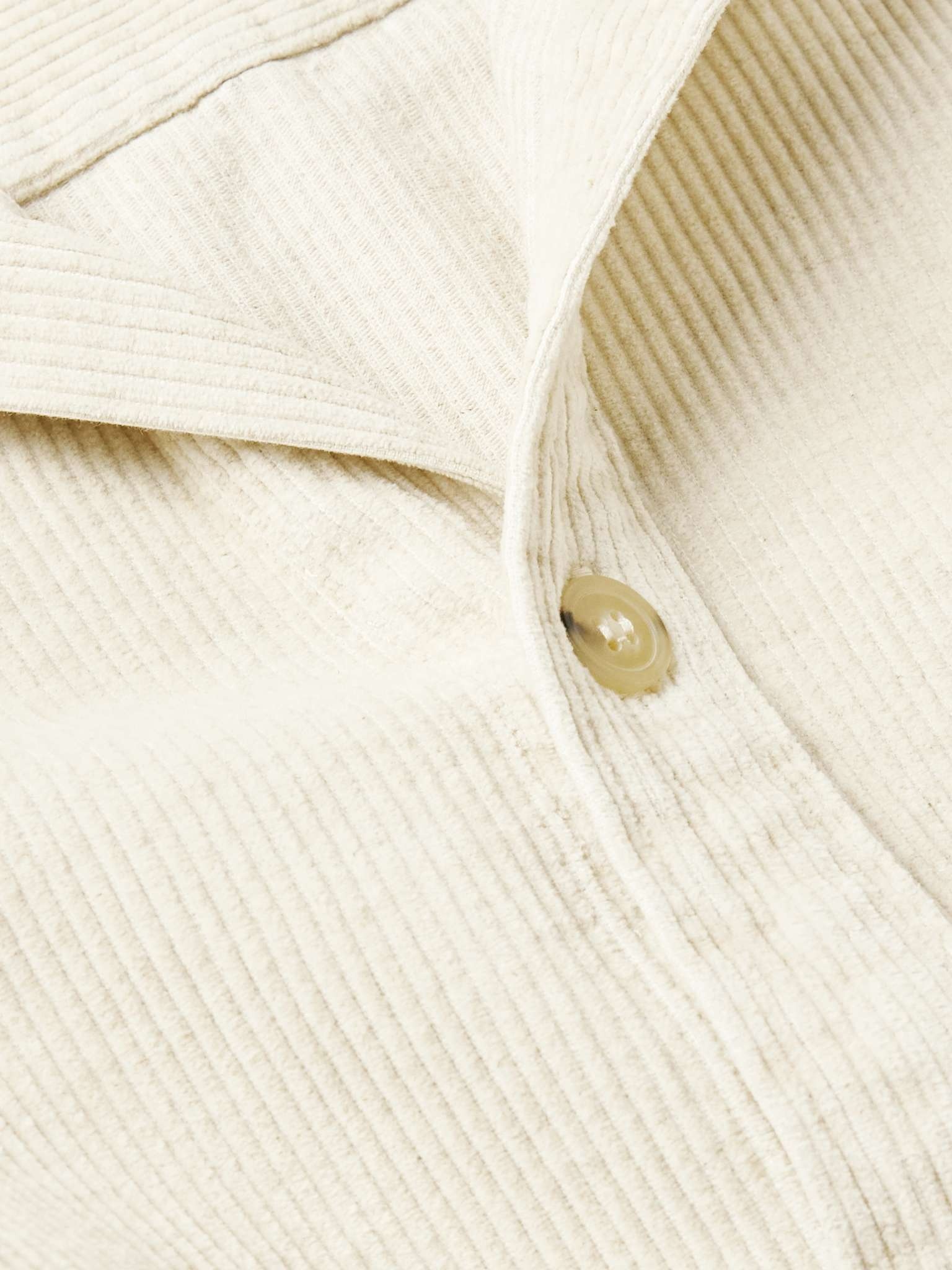 Logo-Embroidered Cotton and Linen-Blend Corduroy Overshirt - 5