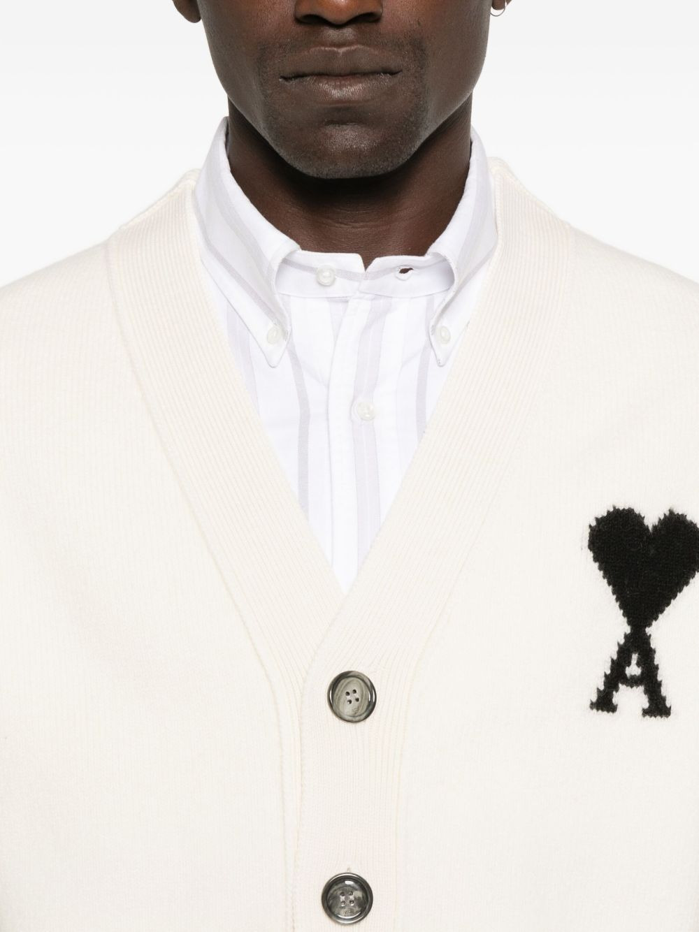 Ami de Coeur monogram wool cardigan - 5