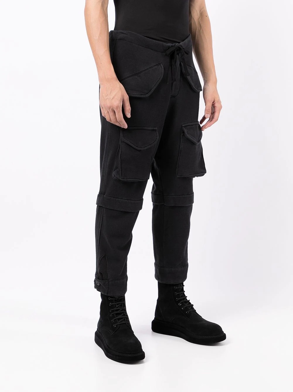 tapered cotton cargo pants - 3