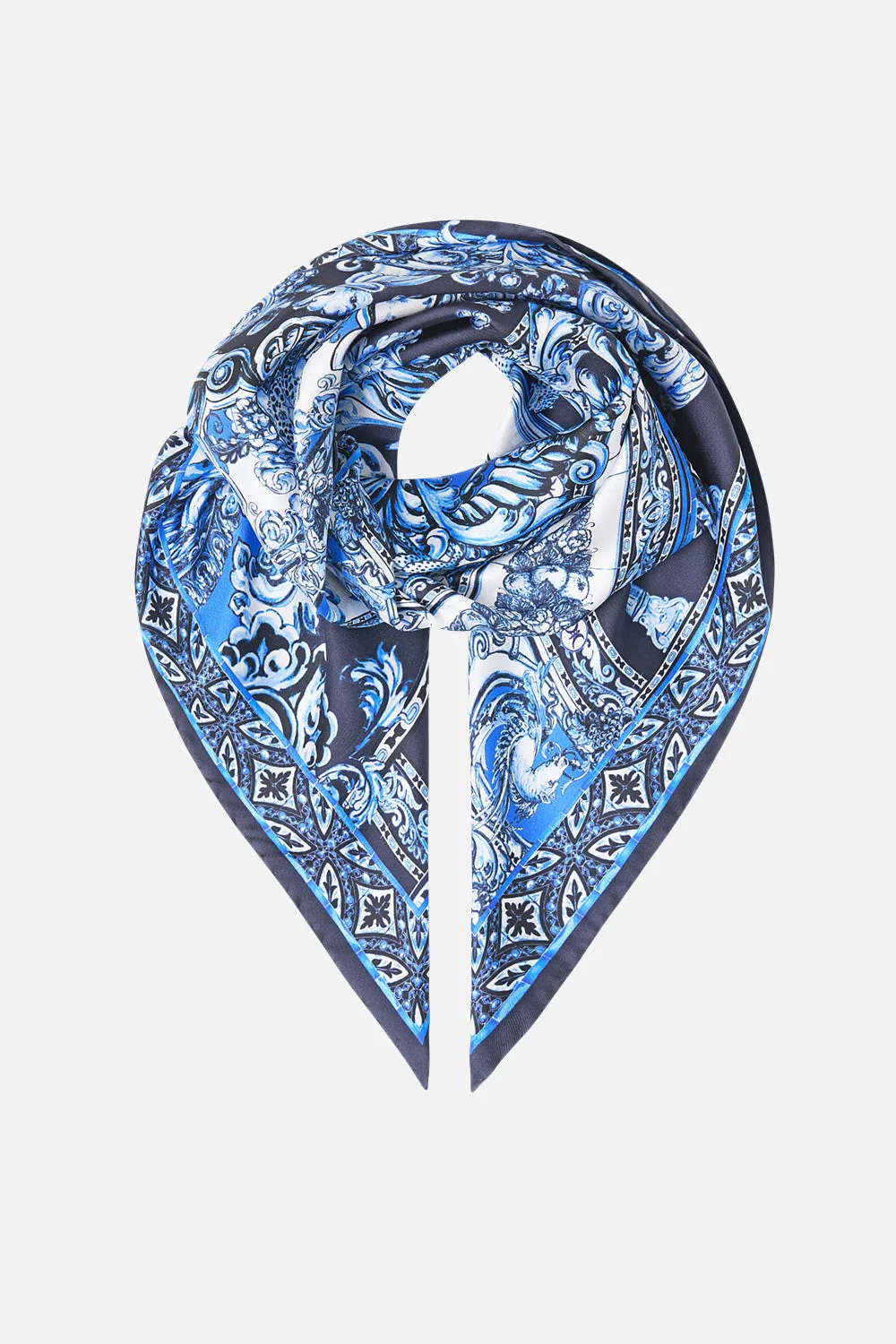 PRINTED SILK TWILL SQUARE SCARF - 1
