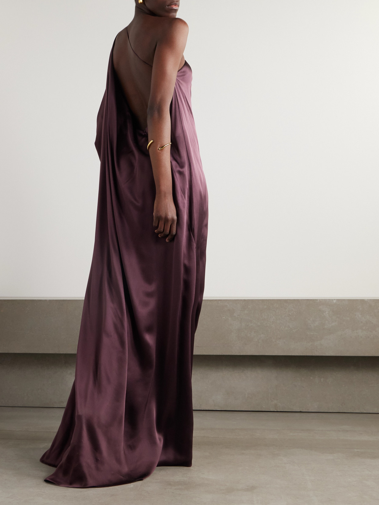 Aeris Draped One-shoulder Silk-satin Gown - 2