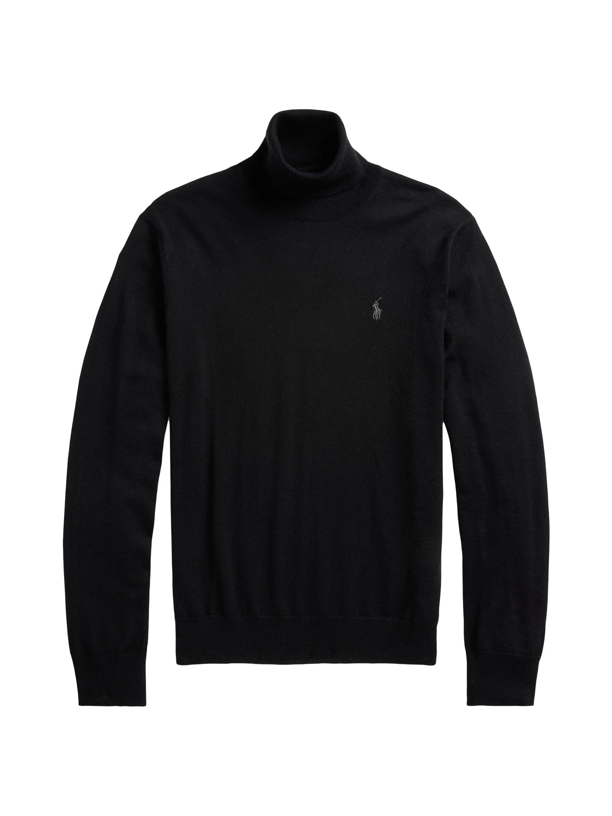 Men's Wool Turtleneck Sweater - Polo Black - 1