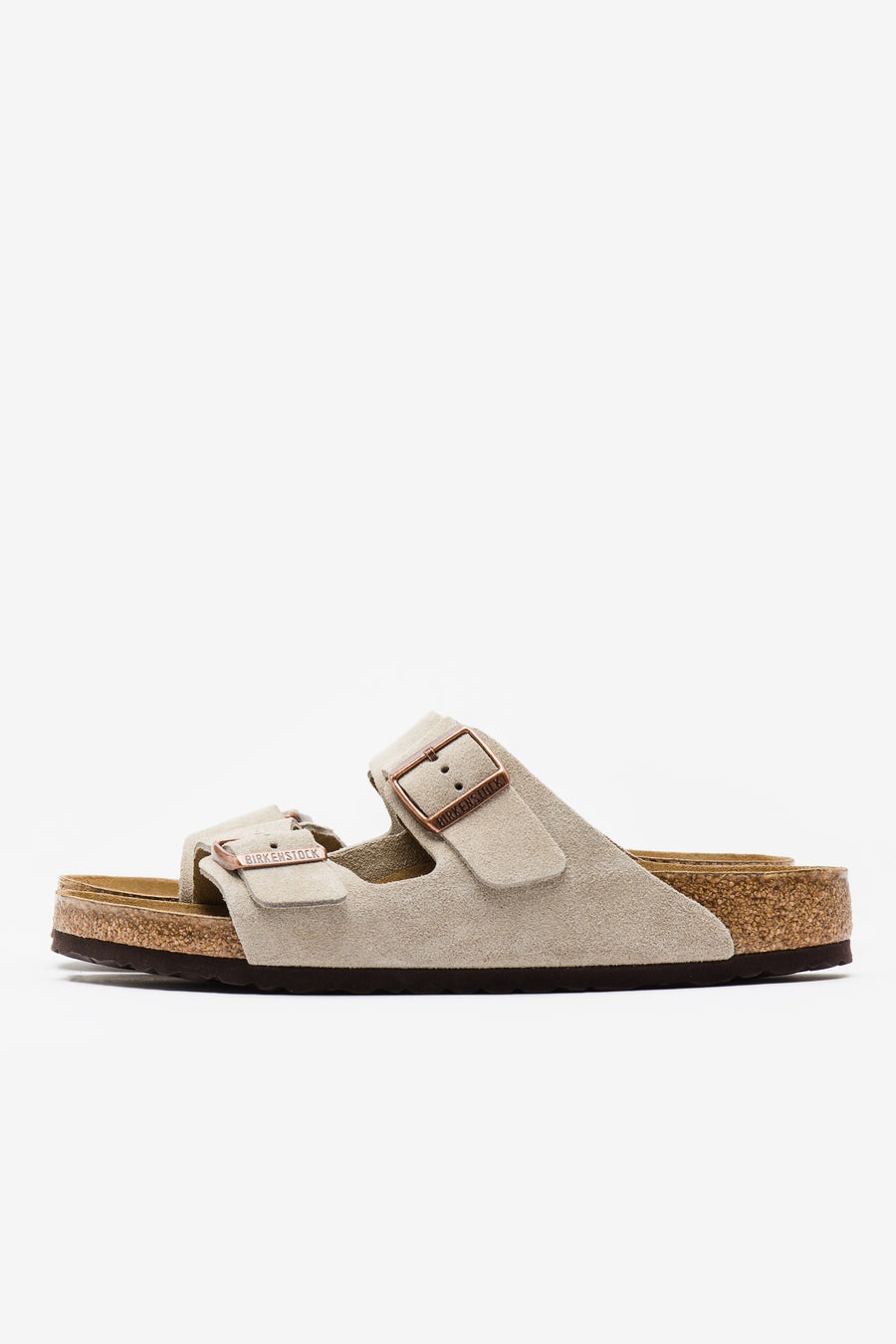 Arizona Soft Footbed Suede Leather Sandals in Taupe - 2