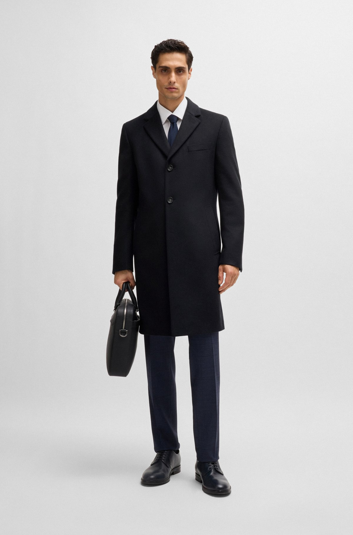 SLIM-FIT COAT IN WOOL AND CASHMERE - 4