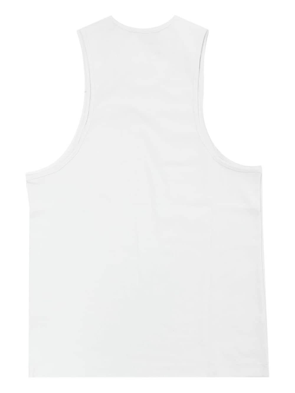 logo-appliqué cotton tank top - 2