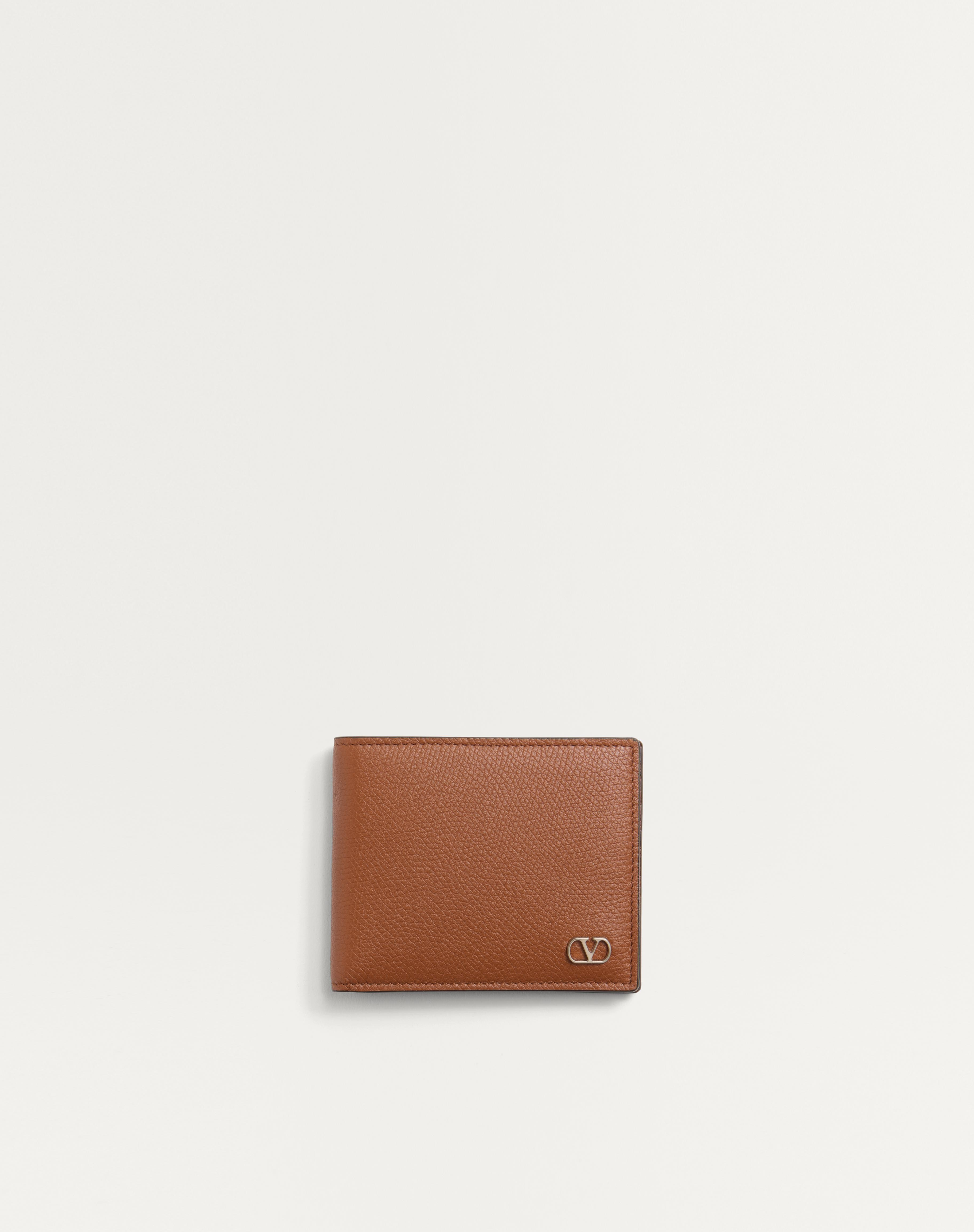 VLOGO SIGNATURE GRAINY CALFSKIN WALLET - 1