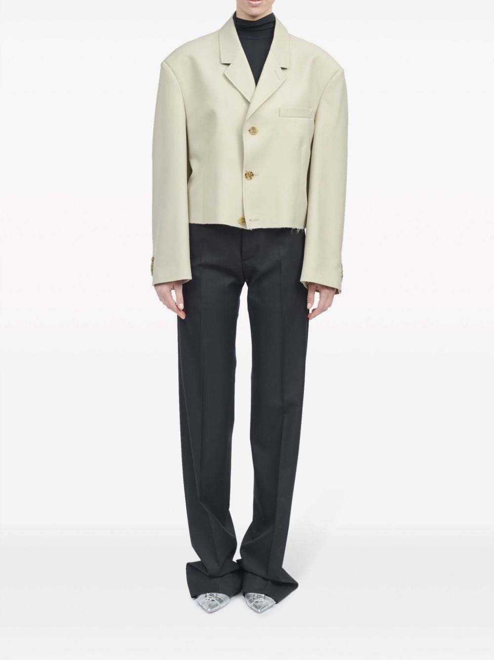 single-breasted knitted blazer - 2