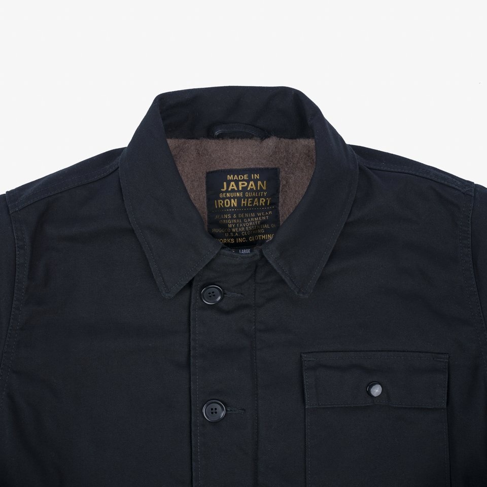 IHM-39-BLK Military Serge A2 Deck Jacket - Black - 8
