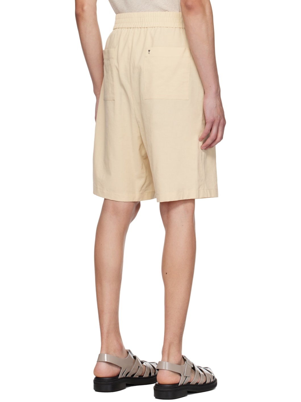 Yellow Elasticized Waist Shorts - 3