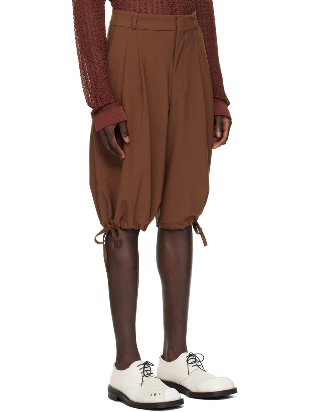 Burgundy Drawstring Shorts - 2