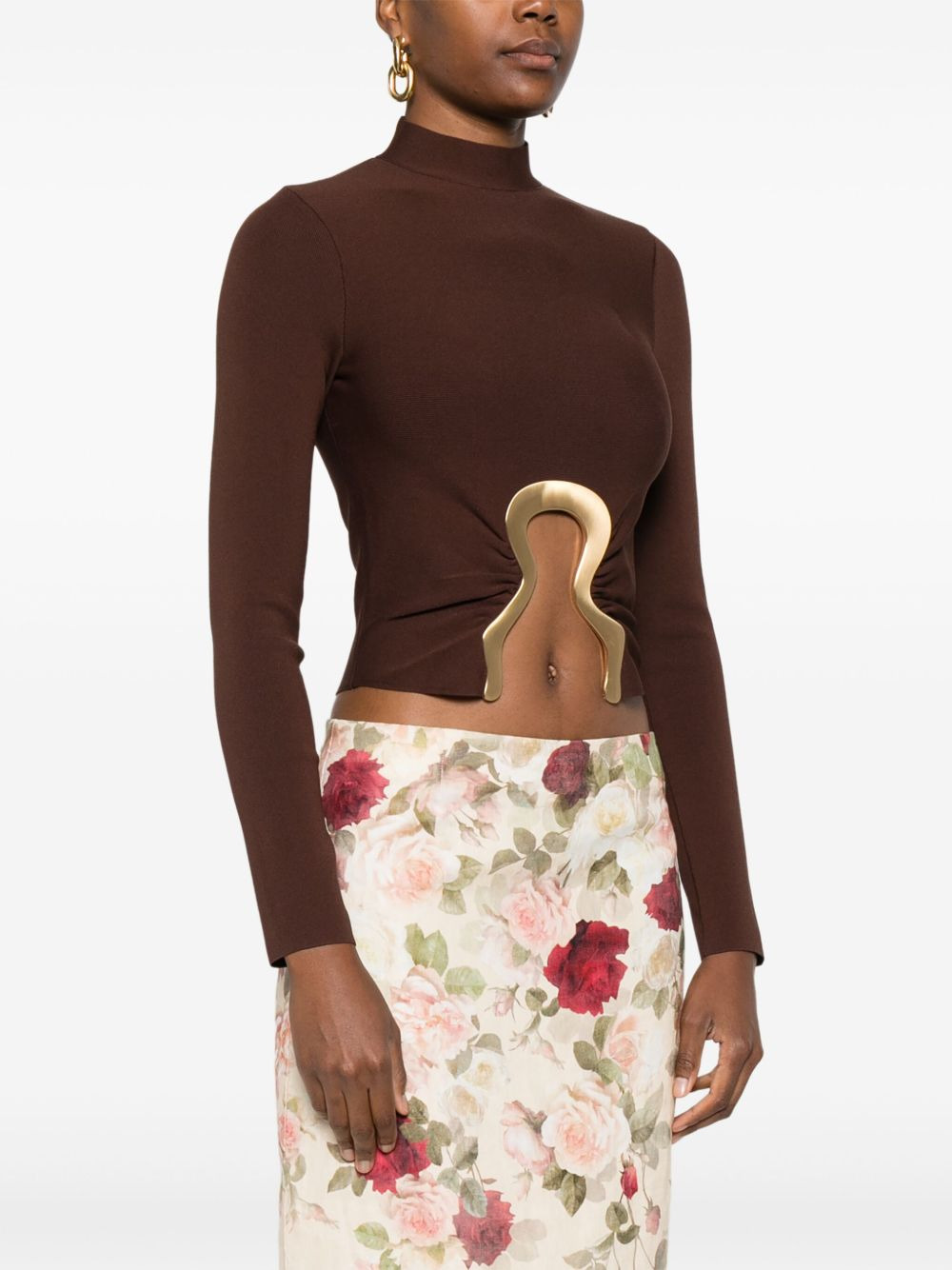 high-neck embellished top - 3
