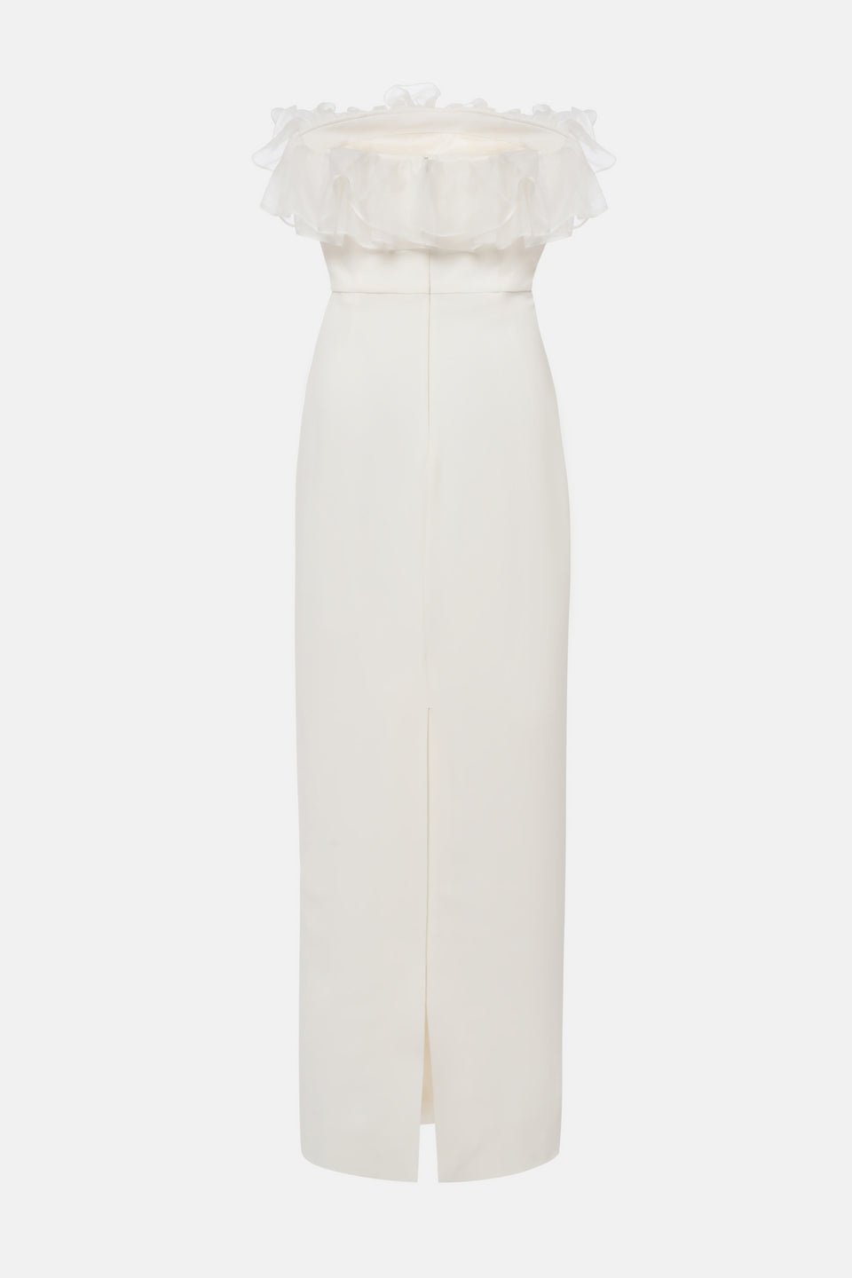 CADY BUSTIER DRESS WITH ORGANZA RUFFLE DETAILS - 2