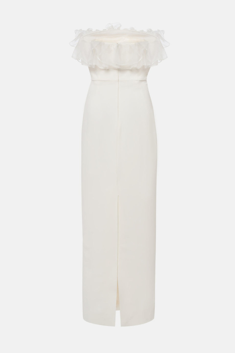 Alessandra Rich CADY BUSTIER DRESS WITH ORGANZA RUFFLE DETAILS outlook