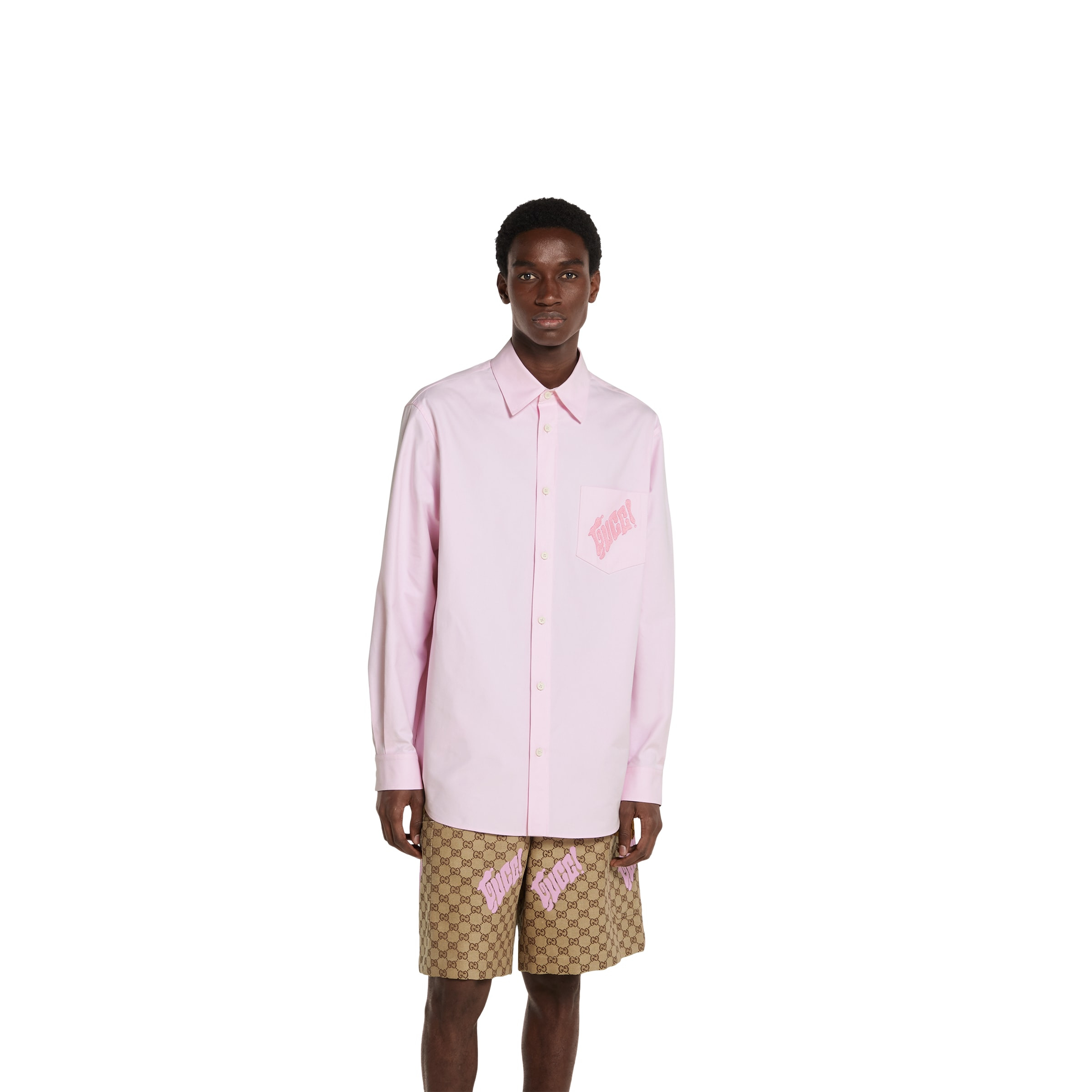 Oxford cotton shirt with embroidery - 3