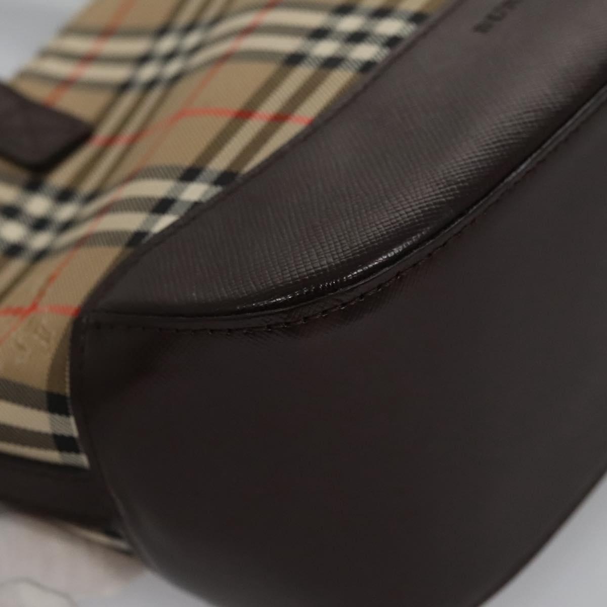 Burberry Nova Check Hand Bag Canvas Beige Brown - 9