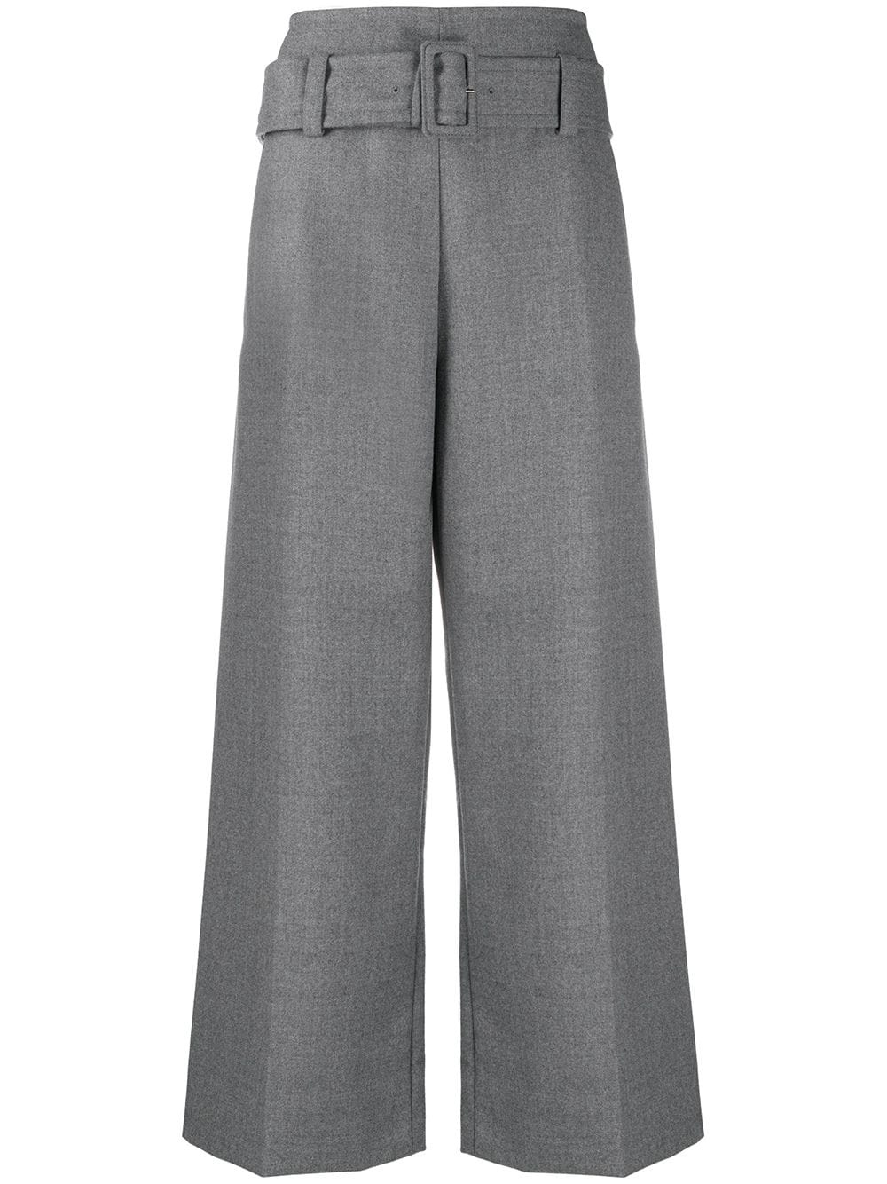 flared high waisted trousers with belt - 1