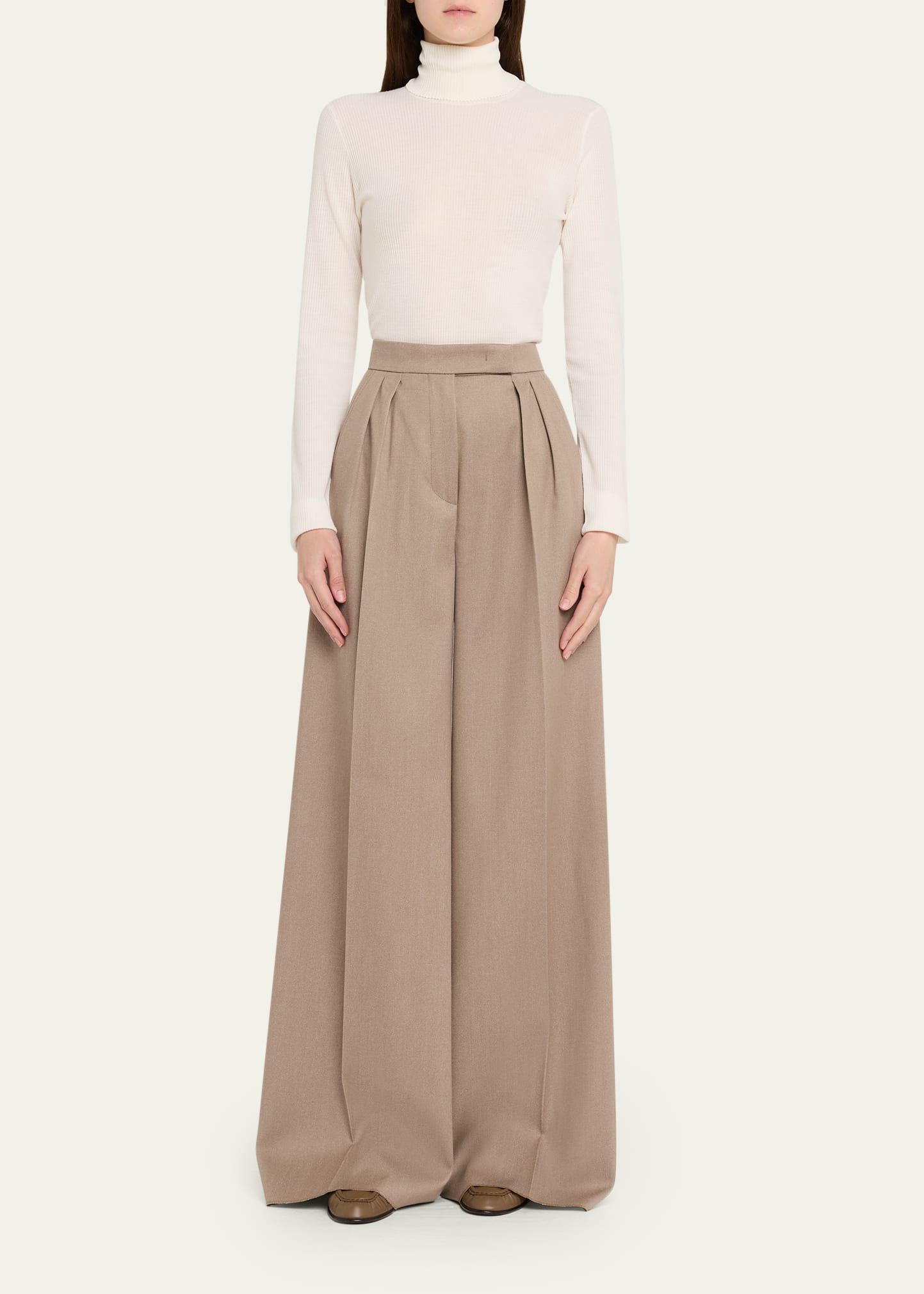 Baden Pleated Wide-Leg Wool Pants - 2