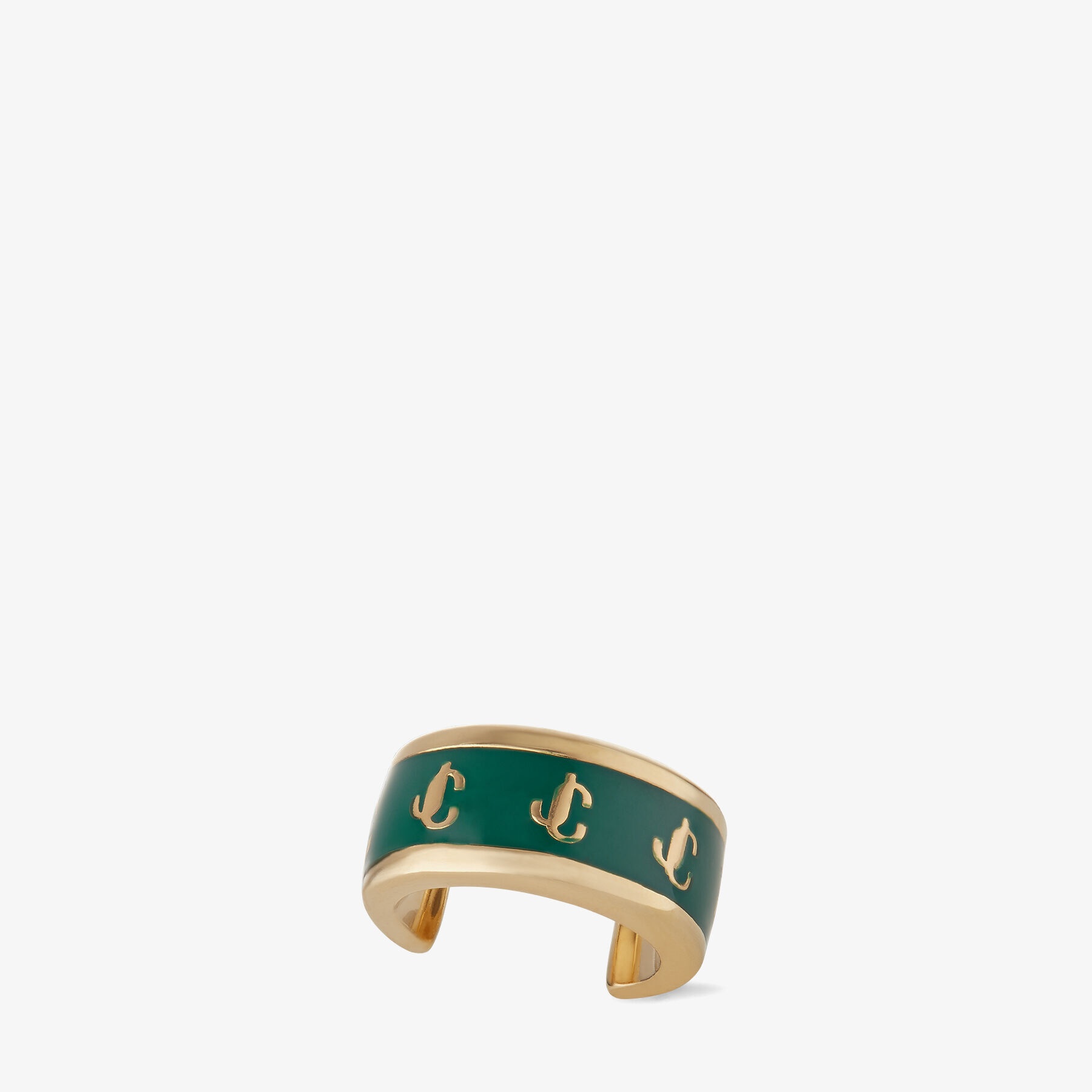 Single JC Ear Cuff
Gold-Finish Metal and Emerald Enamel JC Ear Cuff - 4
