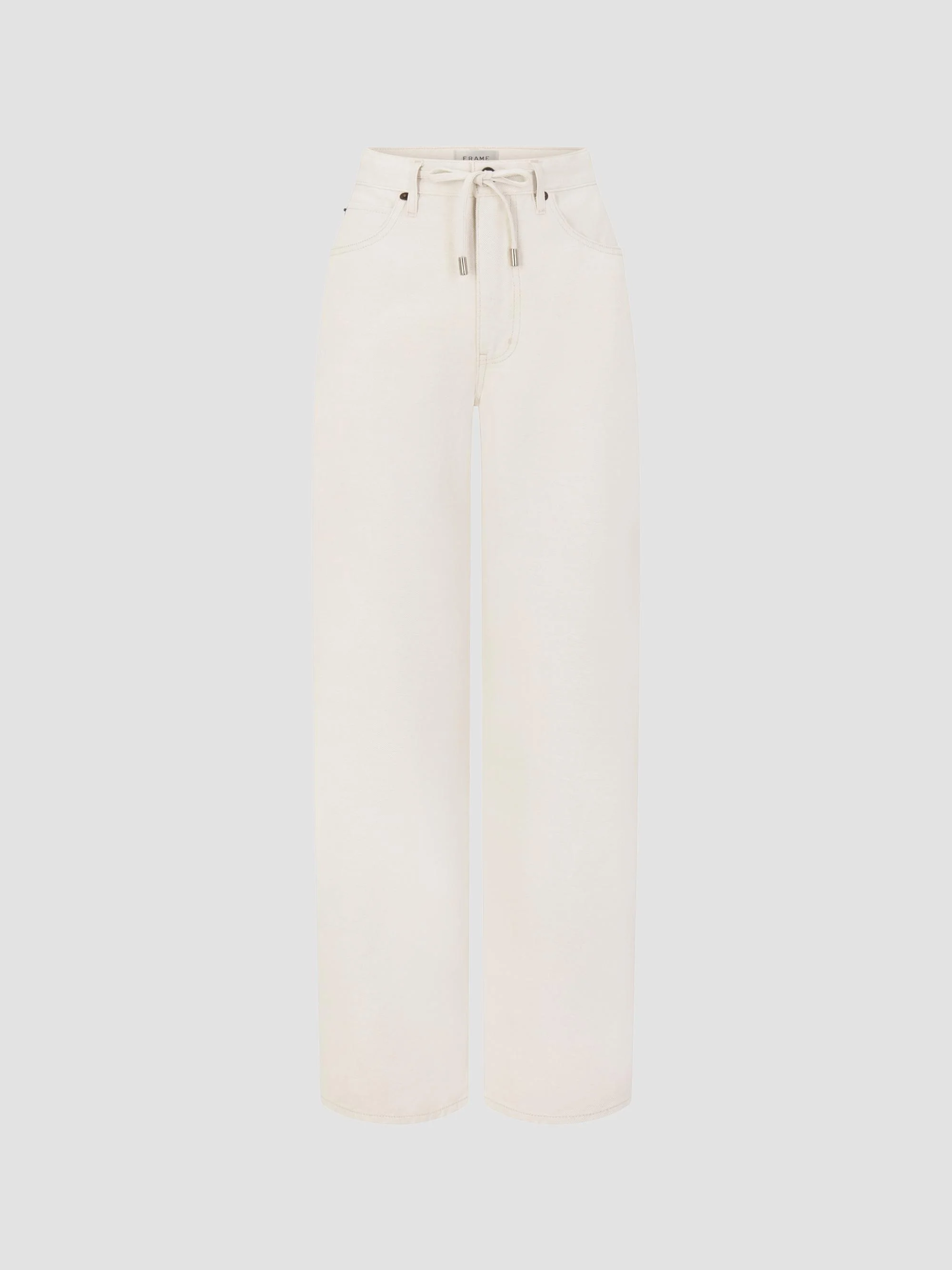 Women's The Off Duty Drawstring Cotton-Linen Jeans - Natural Ecru - 1