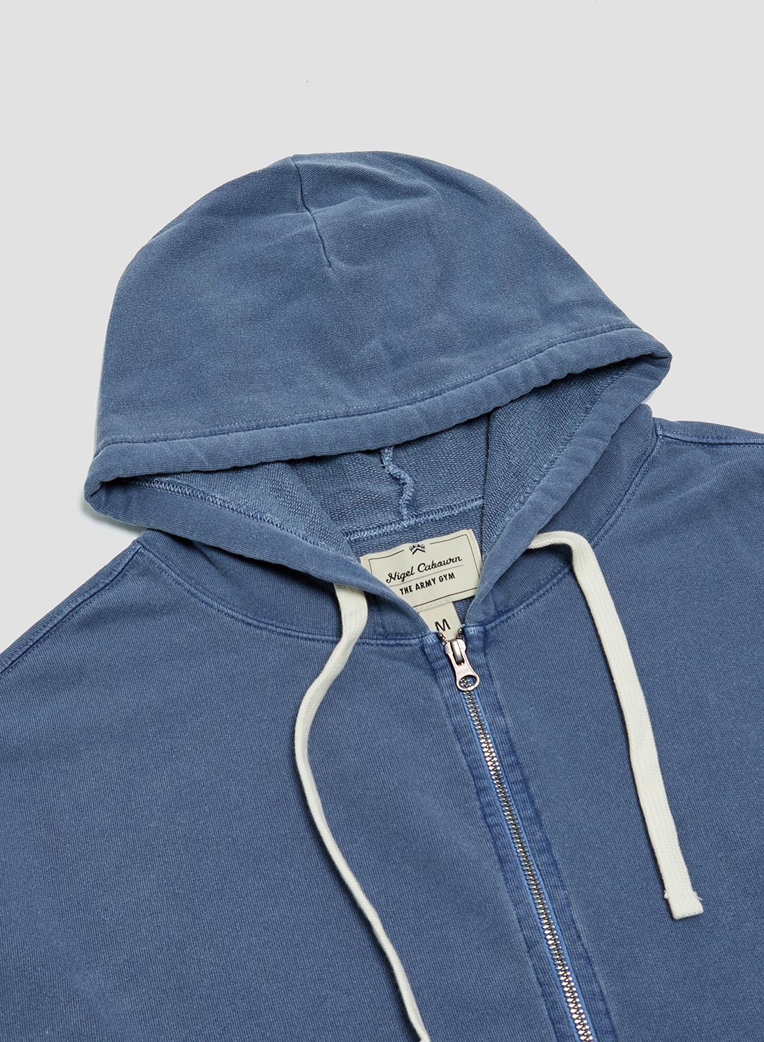 Embroidered Arrow Zip Hoodie in Denim - 5