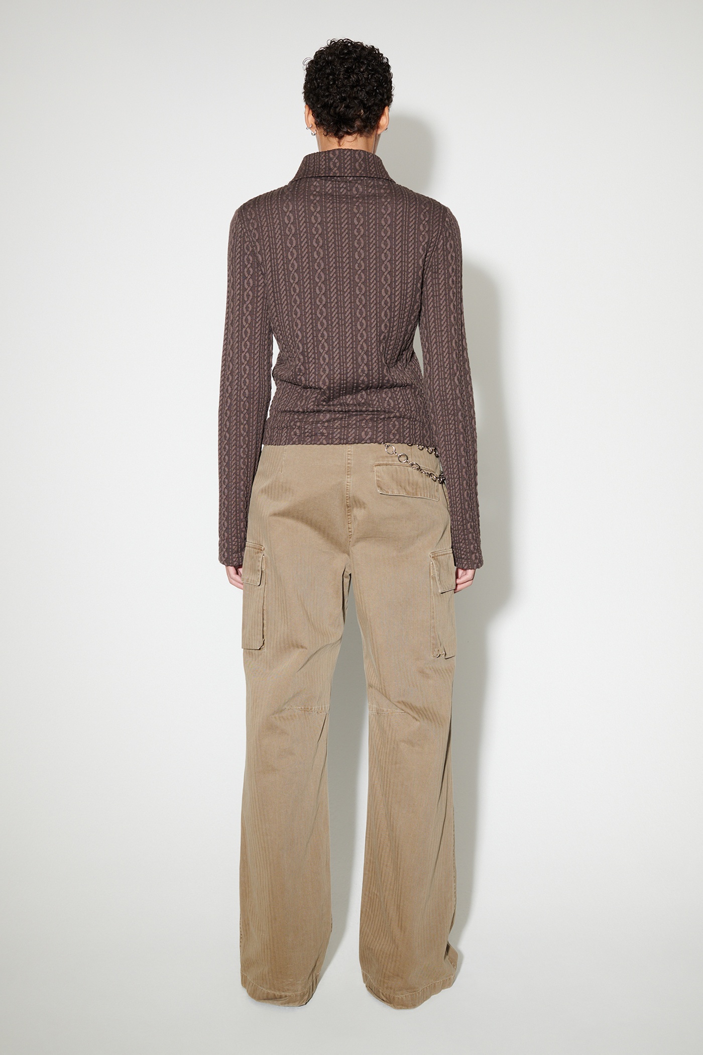 Slim Zip Longsleeve Indulgent Choco Cable Jacquard - 6