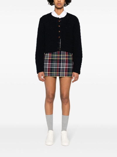 Thom Browne tartan-check wool miniskirt outlook