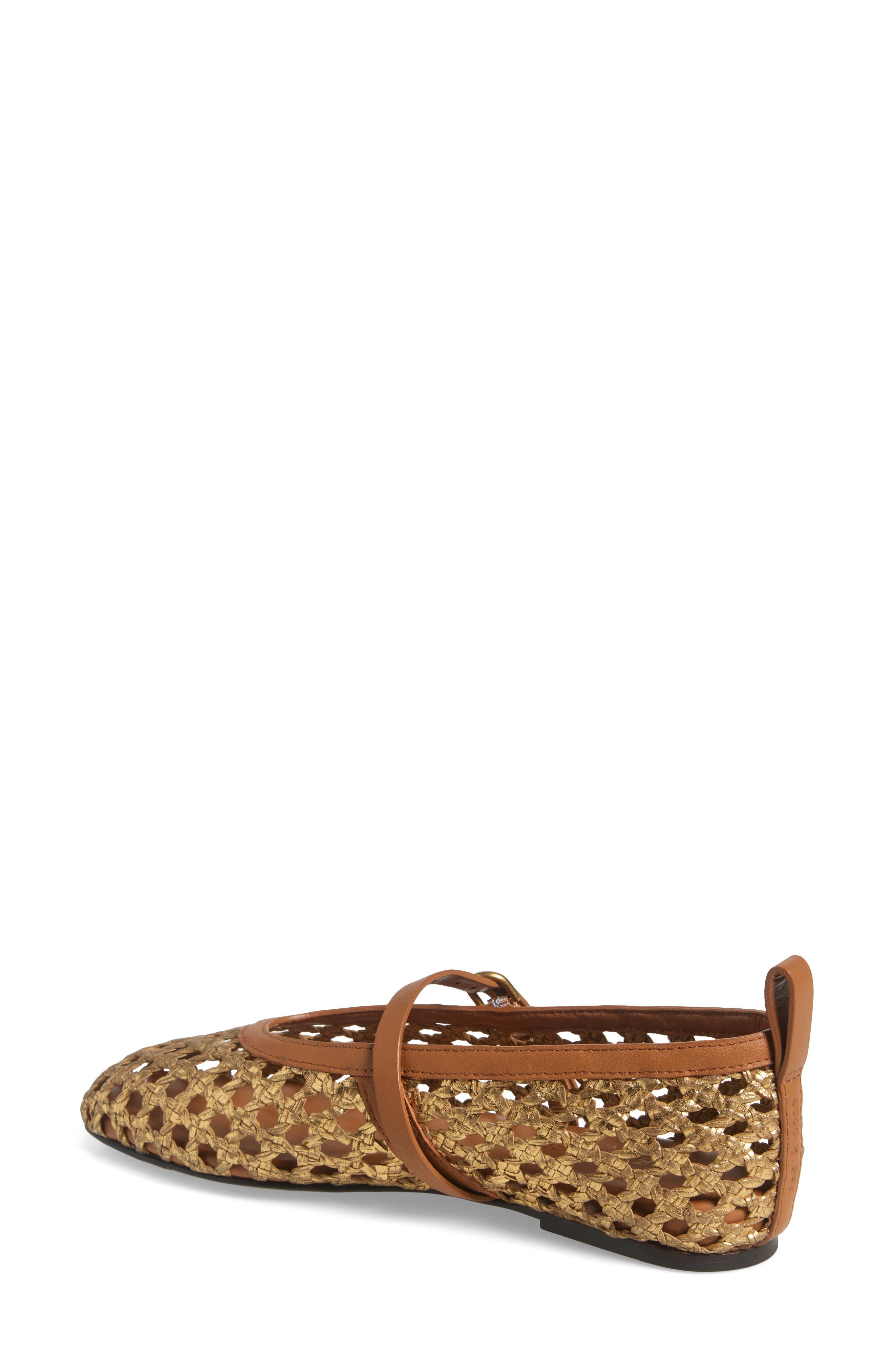 rag & bone Spire Woven Mary Jane Flat in Gold Woven at Nordstrom - 2