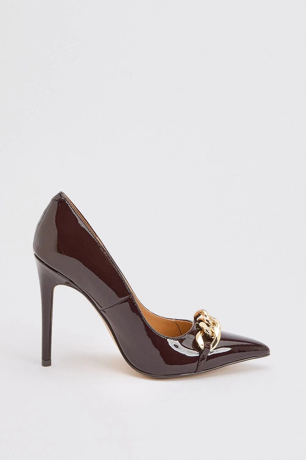 Leather Stiletto Pointed Toe Heeled Shoe - 1