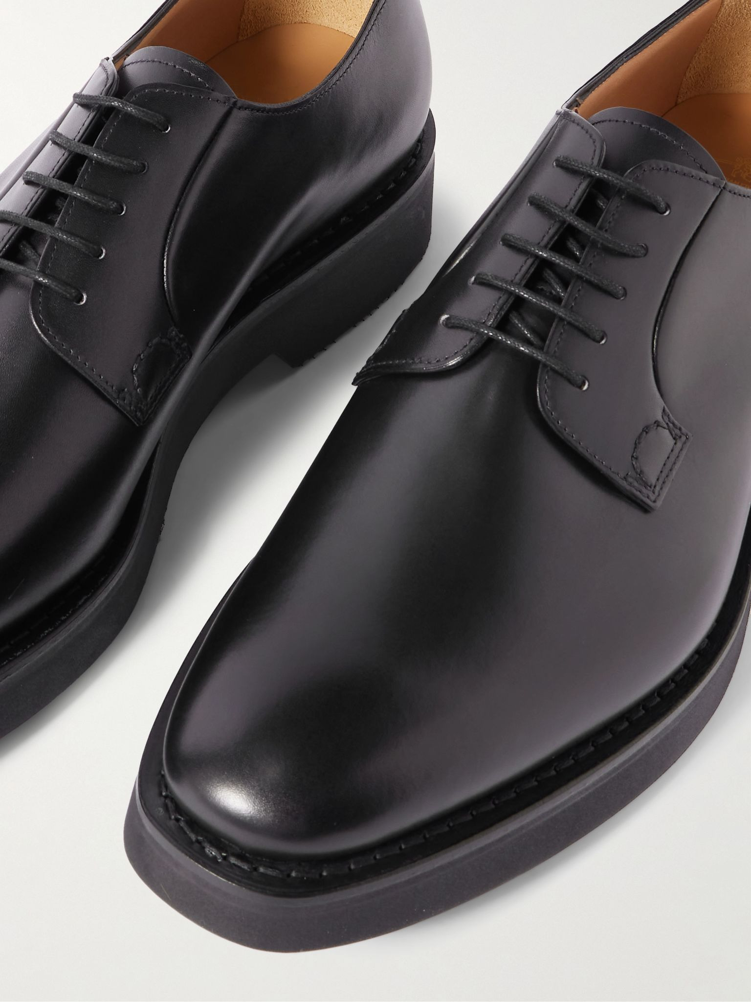 Stratton I Leather Derby Shoes Black - 6