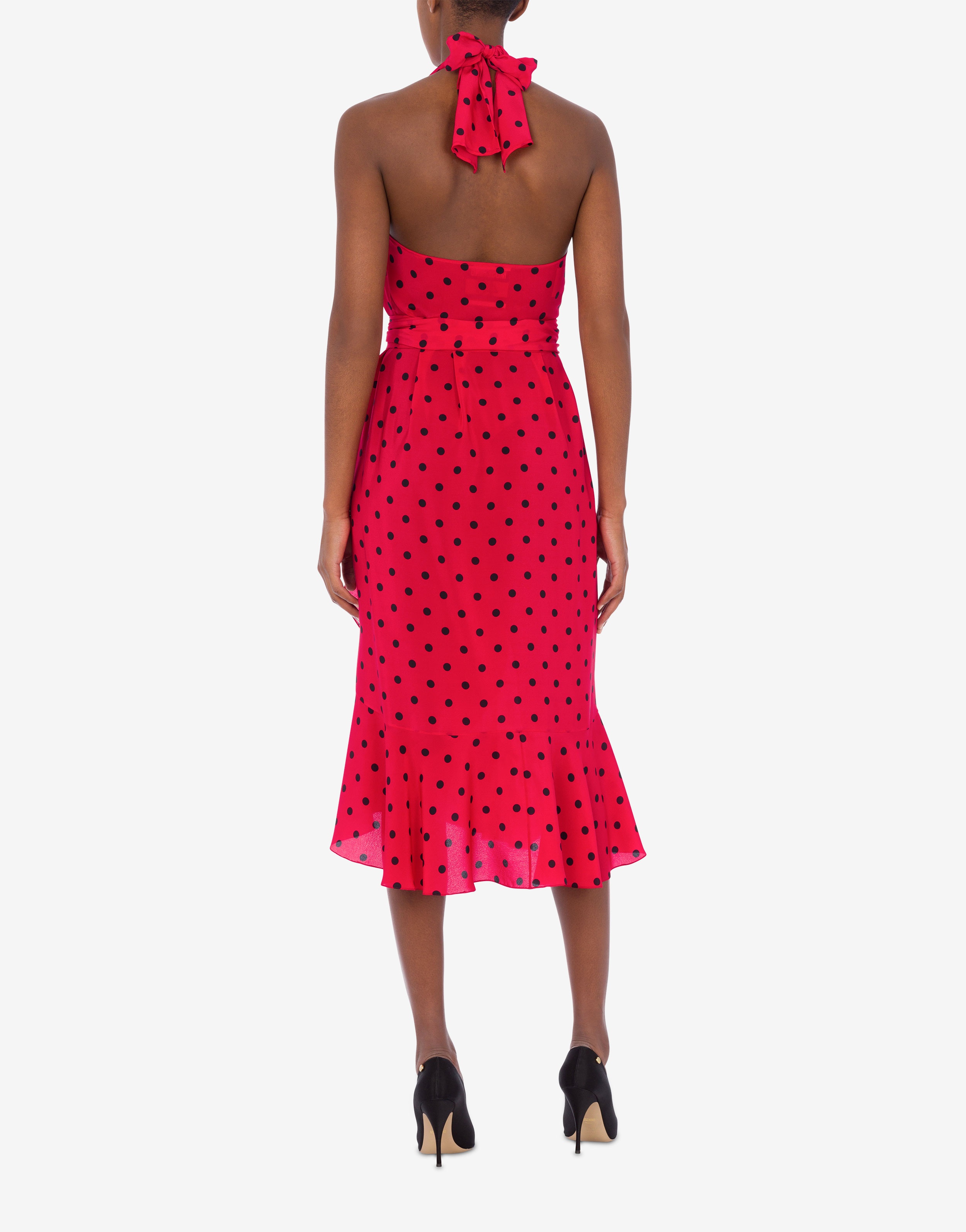 ALLOVER POLKA DOTS CRÊPE DE CHINE DRESS - 3